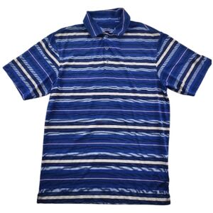 Nike Golf Dri-Fit Striped Polo Shirt Small Performance Athletic Top